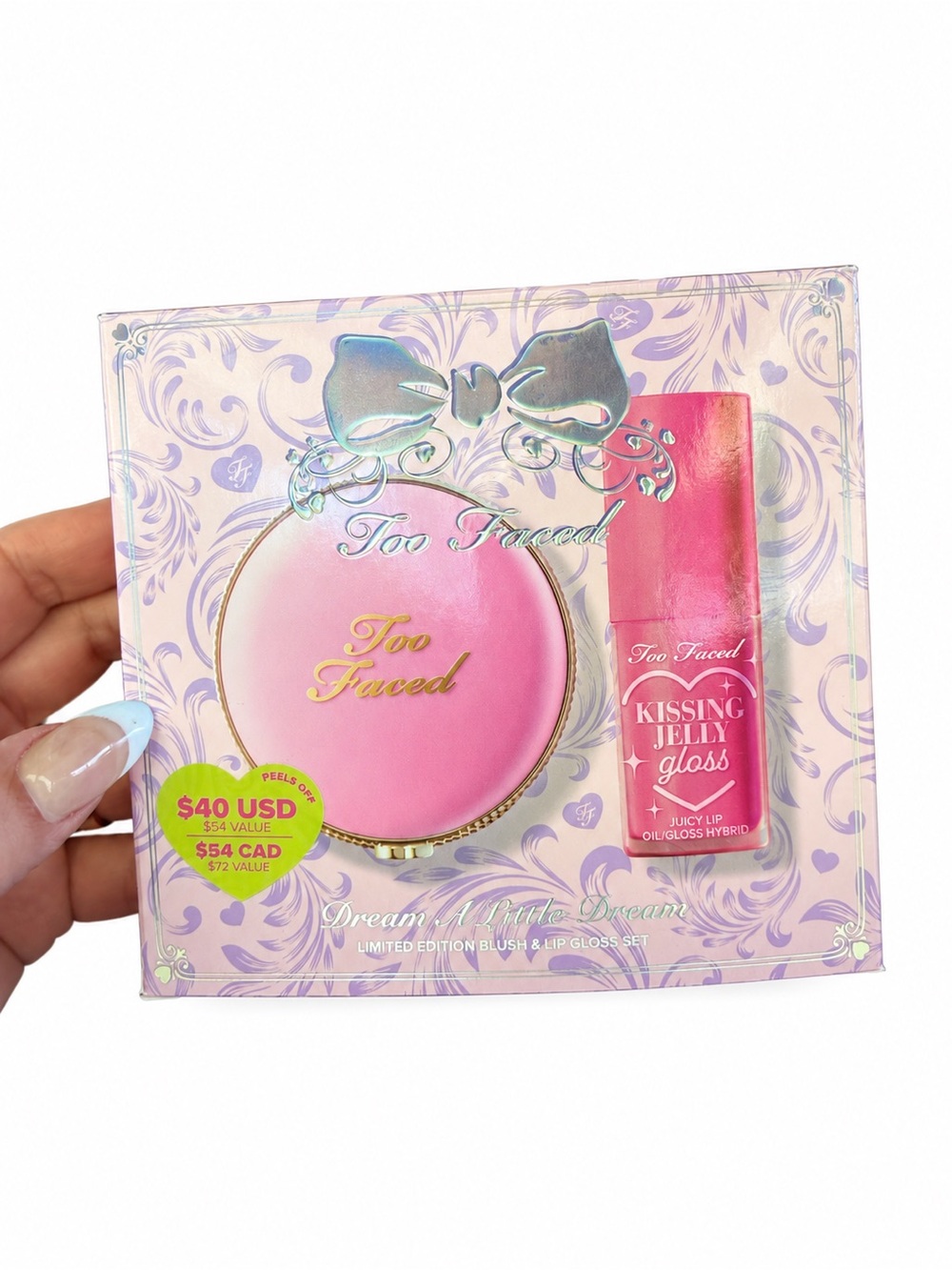 Too Faced Pink Blush & Pink Kissing Jelly Gloss Set. NWB